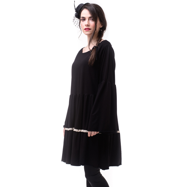 Μαύρο Φόρεμα με Βολάν - mini - 4