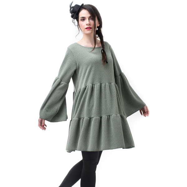 Πράσινο Φόρεμα με Βολάν - mini - 3