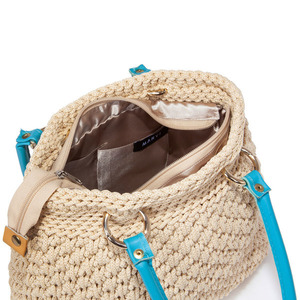 Casual Crochet Bags - σατέν, πλεκτό, ώμου, crochet, κορδόνια, πλεκτές τσάντες - 3