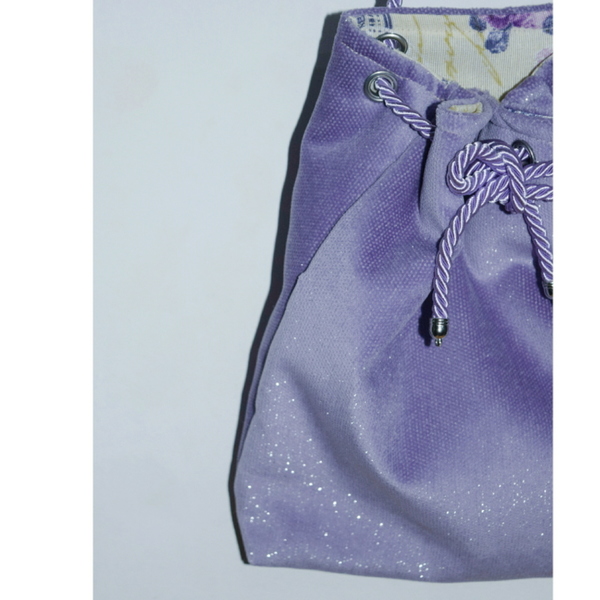 *Lilac Sparkle * μοβ πουγκί με απαλό glitter - πουγκί, χιαστί, βελούδο, romantic - 3