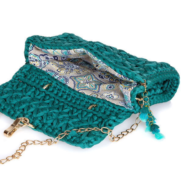 Πλεκτή χειροποίητη τσάντα ώμου - αλυσίδες, crochet, βραδυνά, romantic, chic, all day, πλεκτές τσάντες, ώμου, μικρές, χιαστί, χιαστί - 5