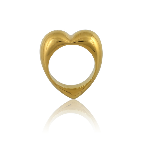 Δαχτυλίδι καρδιά - ασήμι, επιχρυσωμένα, επάργυρα, κοσμήματα, μεγάλα, δώρα αγίου βαλεντίνου - 2