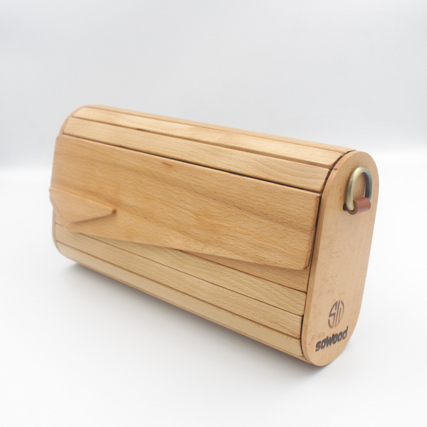 Ξύλινη τσάντα με φυσικό ξύλο οξιάς - ξύλο, clutch - 4