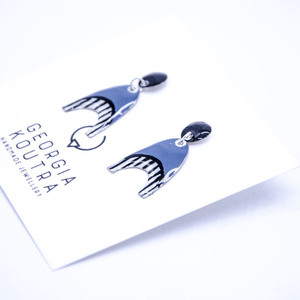 Geometric earrings in light blue - ασήμι, αλπακάς, κρεμαστά, Black Friday - 3