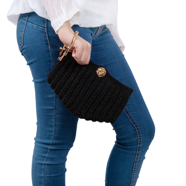 Χειροποίητο πλεκτό clutch - clutch, πλεκτές τσάντες, βραδινές, μικρές, φθηνές - 3