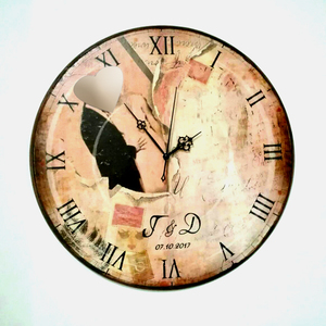 Χειροποίητο ρολόι - vintage, ρολόι, mdf, customized, τοίχου, ξύλινο, personalised, ξύλινα διακοσμητικά, ρολόγια