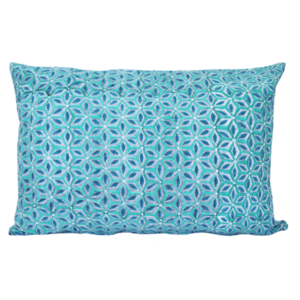 Μαξιλάρι χειροποίητο με μπλε γραμμικό σχέδιο - μαξιλάρια, βαμβάκι, χειροποίητα, διακόσμηση σαλονιού