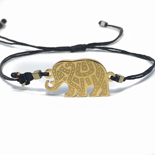 Τυχερό Βραχιόλι Από Ατσάλινο Στοιχείο Ελέφαντας - charms, επιχρυσωμένα, ελεφαντάκι, ατσάλι, αυξομειούμενα