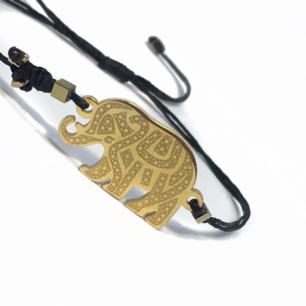 Τυχερό Βραχιόλι Από Ατσάλινο Στοιχείο Ελέφαντας - charms, επιχρυσωμένα, ελεφαντάκι, ατσάλι, αυξομειούμενα - 2