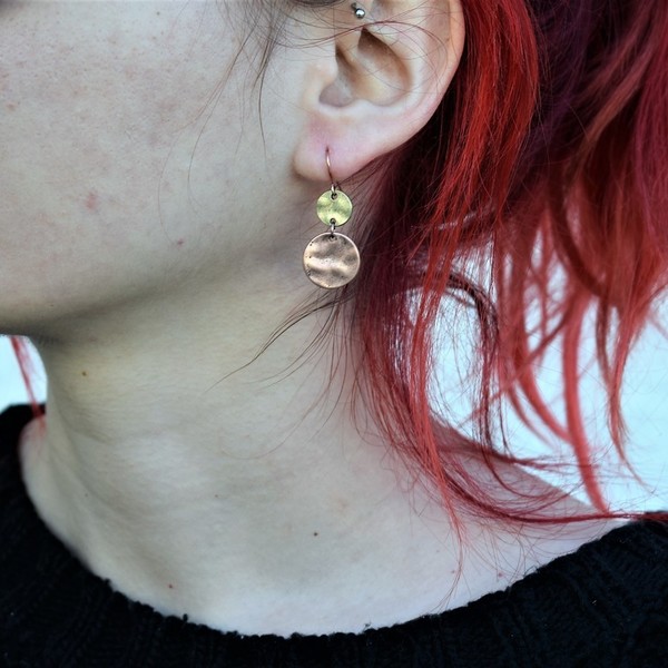 minimal earrings - γεωμετρικά σχέδια, minimal, boho, κρεμαστά - 2