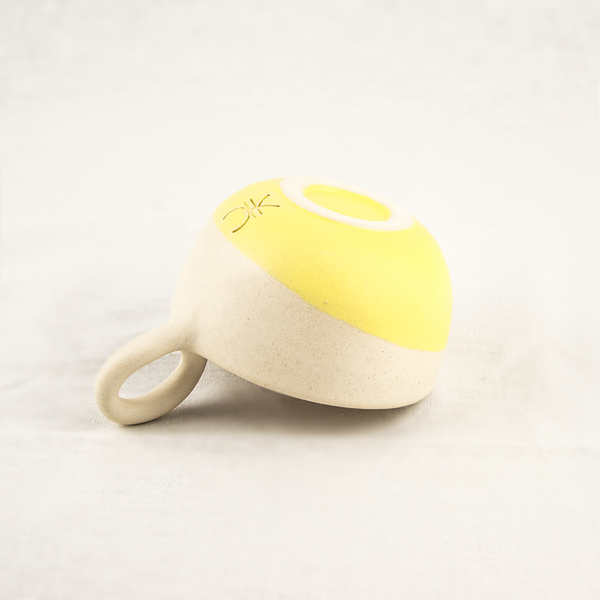 Χειροποίητη κεραμική κίτρινη μικρή κούπα 220ml - πηλός, χειροποίητα, κούπες & φλυτζάνια - 5