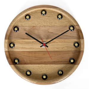 Ξύλινο ρολόι τοίχου - ξύλο, ξύλο, δώρο, τοίχου, χειροποίητα, ξύλινα διακοσμητικά, διακόσμηση σαλονιού, ρολόγια