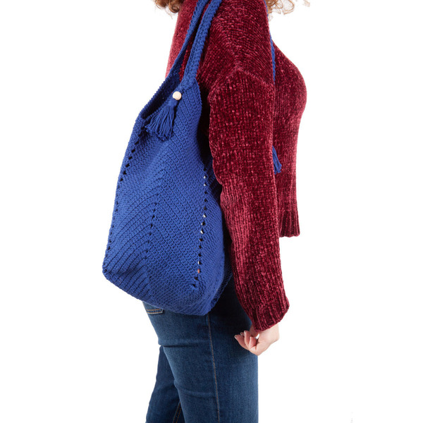 Πλεκτή καλοκαιρινή τσάντα ώμου - ώμου, crochet, πλεκτές τσάντες - 3