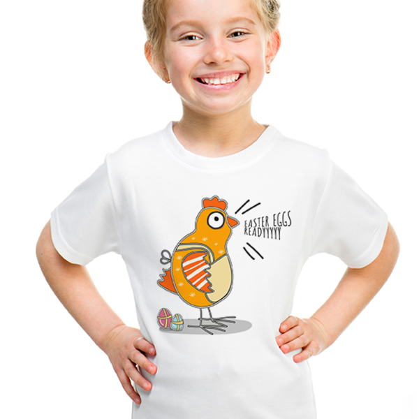 Πασχαλινό Παιδικό κοντομάνικο μπλουζάκι - Easter eggs ready - ΚΟΤΑ - βαμβάκι, παιδικά ρούχα, πασχαλινά δώρα
