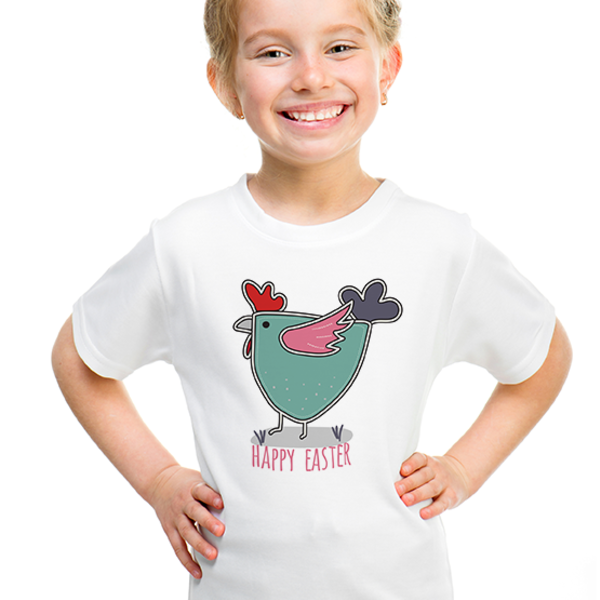 Πασχαλινό Παιδικό κοντομάνικο μπλουζάκι - Happy Easter - ΚΟΚΚΟΡΑΣ - βαμβάκι, παιδικά ρούχα - 2