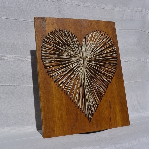 Πίνακας-String Art - HEART - πίνακες & κάδρα, καρδιά - 2