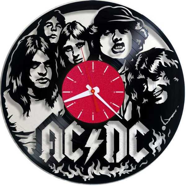 AC/DC Rock Band Vinyl Records Wall Clock - τοίχου, βινύλιο, βινύλιο, ρολόγια
