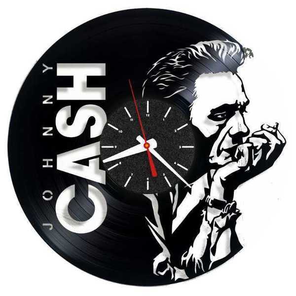 Johnny Cash singer vinyl record wall clock - τοίχου, βινύλιο, βινύλιο, ρολόγια