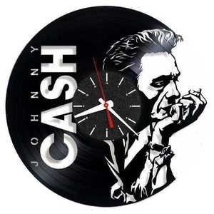 Johnny Cash singer vinyl record wall clock - τοίχου, ρολόγια