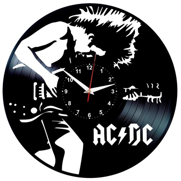 ACDC Angus Young HARD ROCK VINYL RECORD WALL CLOCK - τοίχου, βινύλιο, βινύλιο, ρολόγια