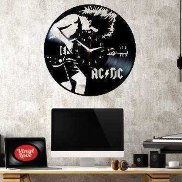 ACDC Angus Young HARD ROCK VINYL RECORD WALL CLOCK - τοίχου, βινύλιο, βινύλιο, ρολόγια - 2
