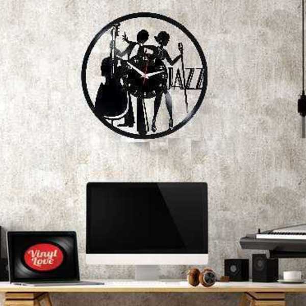 Jazz Man jazz woman , Music Vinyl Record Wall Clock - τοίχου, βινύλιο, βινύλιο, ρολόγια - 2