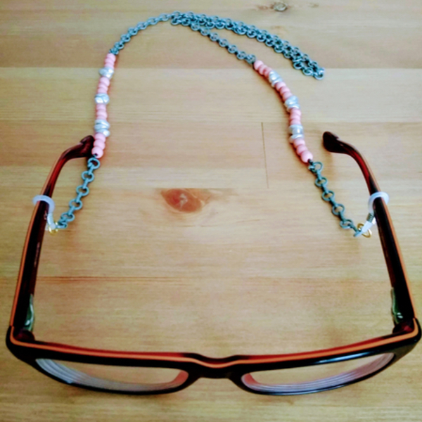 Γκρι αλυσίδα για γυαλιά με στοιχεία - αλυσίδες, χαολίτης, Black Friday - 2