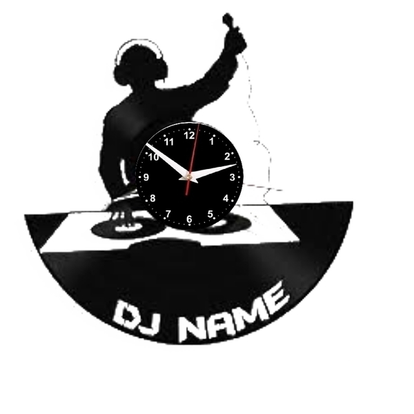DJ (Name) Vinyl Records Wall Clock - τοίχου, ρολόγια