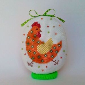 Πασχαλινό αυγό με όμορφο κέντημα - πασχαλινά αυγά διακοσμητικά, πασχαλινή διακόσμηση, δώρο για πάσχα, πασχαλινά δώρα