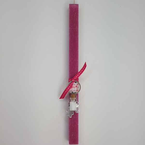 Γυναικεία πασχαλινή λαμπάδα ροζ μπρελοκ ανανά - κορίτσι, λαμπάδες, για ενήλικες, για εφήβους - 4