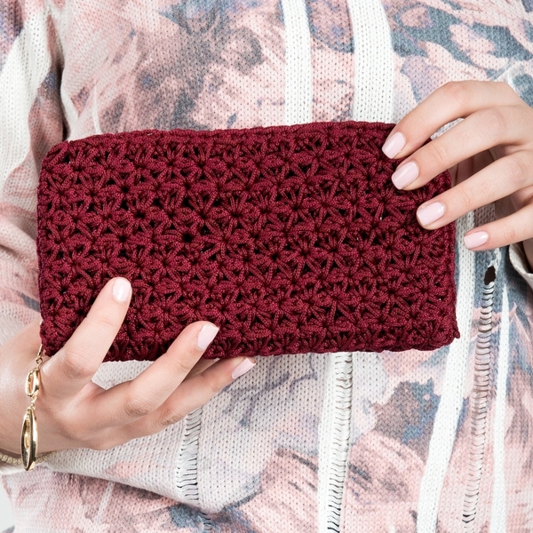 Επενδυμένο πορτοφόλι σχέδιο αστέρια - crochet, πορτοφόλια