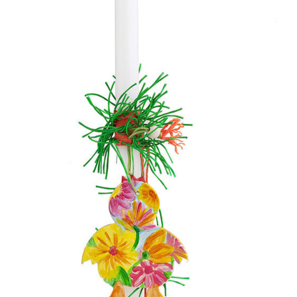 Λαμπάδα παιδική κοτοπουλάκι floral - κορίτσι, λαμπάδες, για παιδιά