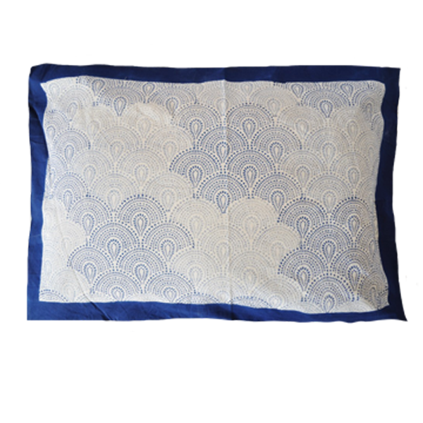Σετ μαξιλάρια με γαλάζιο μοτίβο - βαμβάκι, χειροποίητα, μαξιλάρια