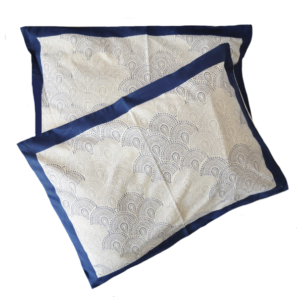 Σετ μαξιλάρια με γαλάζιο μοτίβο - βαμβάκι, χειροποίητα, μαξιλάρια - 2