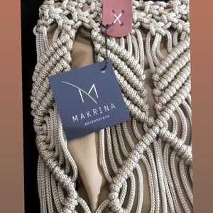 Χειροποιητη Macrame τσαντα "Μακρίνα" - ώμου, μακραμέ, πλεκτές τσάντες - 3