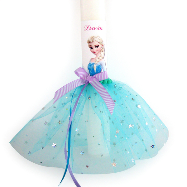 ♥ Λαμπάδα Elsa με το όνομα της μικρής - κορίτσι, λαμπάδες, όνομα - μονόγραμμα, για παιδιά, ήρωες κινουμένων σχεδίων, προσωποποιημένα