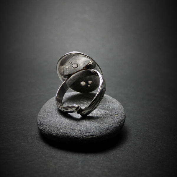 " Silver Black tourmaline myth " Χειροποίητο ασημένιο 925 δαχτυλίδι με Χαλαζία και Μαύρη Τουρμαλίνη. - ασήμι, ημιπολύτιμες πέτρες, αυξομειούμενα - 3