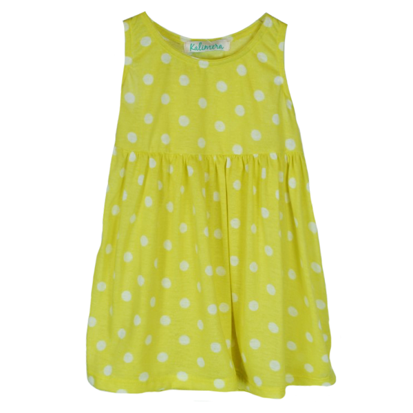 Φόρεμα παιδικό πουά κίτρινο - ρετρό, παιδικά ρούχα