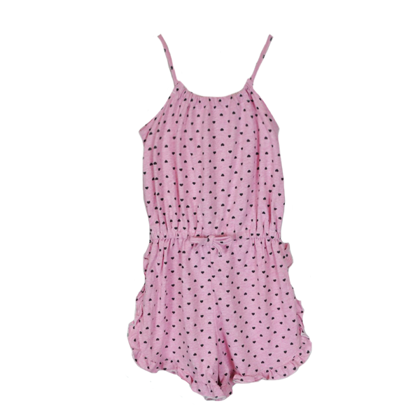 Ολόσωμη φόρμα παιδική ροζ - καρδιά, παιδικά ρούχα