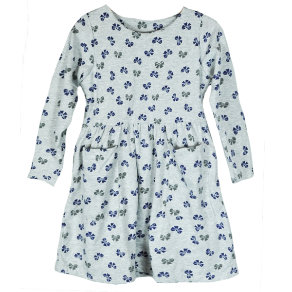 Φόρεμα παιδικό γκρι με φιογκάκια - φιόγκος, για παιδιά, παιδικά ρούχα