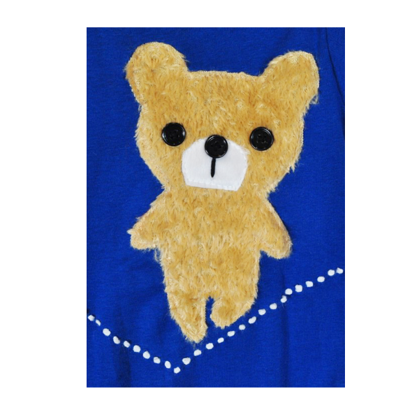 Ολόσωμο φορμάκι μπλε με αρκουδάκι - βαμβάκι, αρκουδάκι, βρεφικά φορμάκια, βρεφικά ρούχα - 2