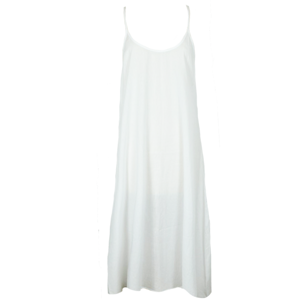 Φόρεμα λευκό με ανοιχτή πλάτη - βαμβάκι, αμάνικο, midi