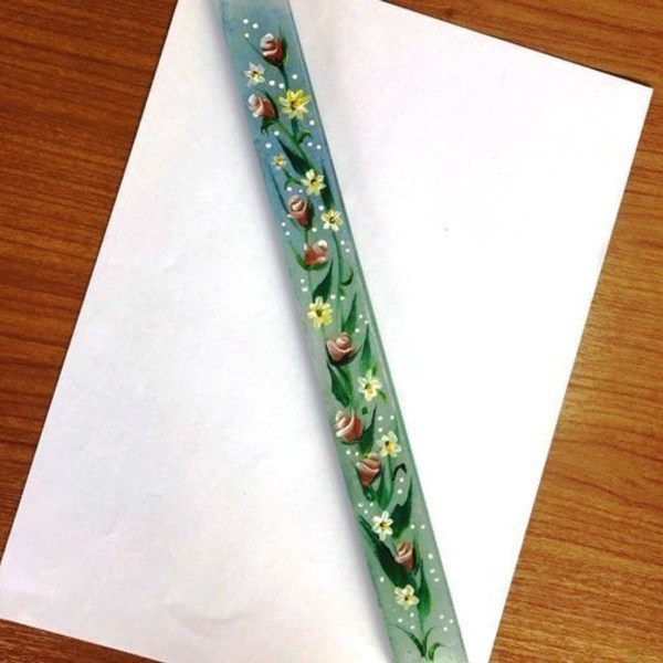 Λαμπάδα ζωγραφισμένη με ακρυλικά "γιρλάντα" - ζωγραφισμένα στο χέρι, λουλούδια, λαμπάδες, για ενήλικες, για εφήβους