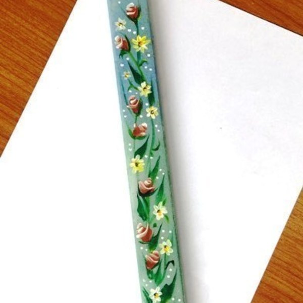 Λαμπάδα ζωγραφισμένη με ακρυλικά "γιρλάντα" - ζωγραφισμένα στο χέρι, λουλούδια, λαμπάδες, για ενήλικες, για εφήβους - 3
