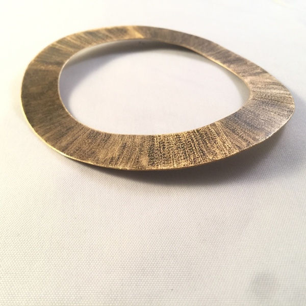 Satin oxidized gold elegant bangle bracelet-χειροποίητο βραχιόλι από οξειδωμένο ορείχαλκο... - ιδιαίτερο, ορείχαλκος, σταθερά
