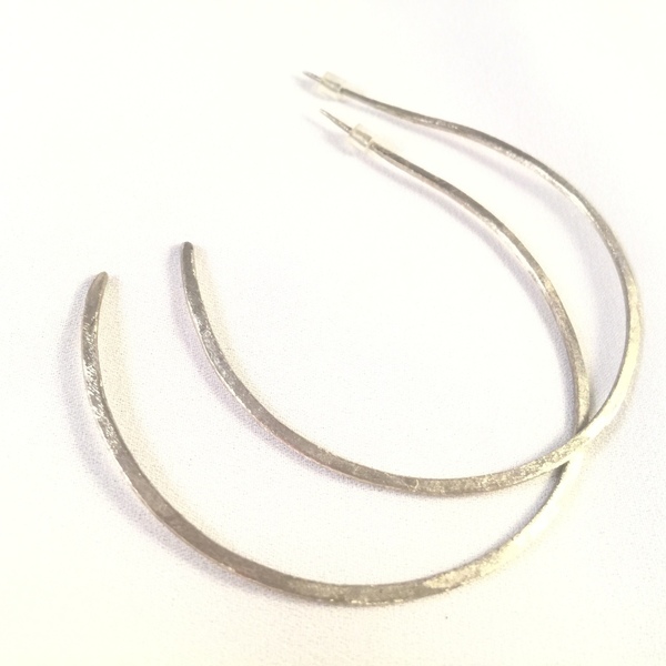 Silver hoop earrings-Ασημί κρίκοι από αλπακά... - αλπακάς, χειροποίητα, κρίκοι, σφυρήλατο, μεγάλα