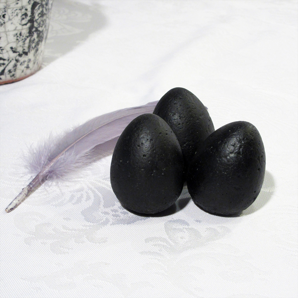 Tσιμεντένια Μαύρα Διακοσμητικά Αυγά|Σετ των 3 - διακοσμητικά, πασχαλινά αυγά διακοσμητικά, για ενήλικες, πασχαλινή διακόσμηση, πασχαλινά δώρα - 3