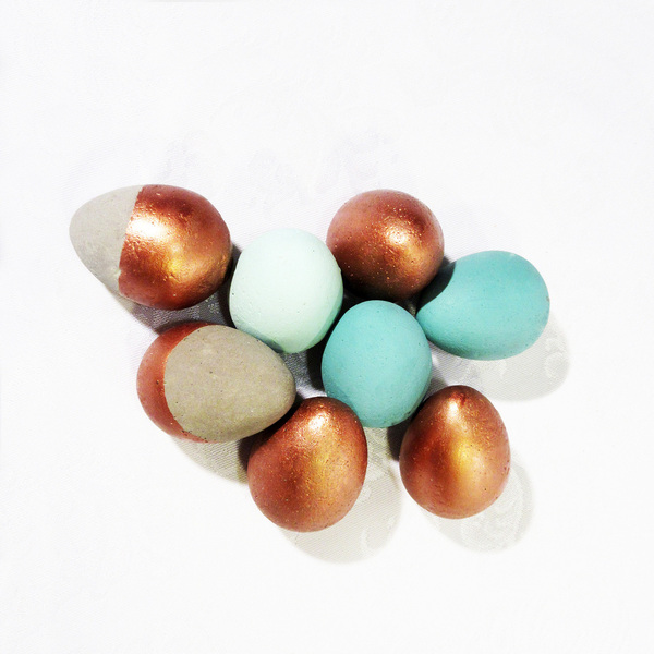 Tσιμεντένια Διακοσμητικά αυγά σε Τυρκουάζ & Μπρονζέ τόνους|Σετ των 6 - διακοσμητικά, πασχαλινά αυγά διακοσμητικά, για ενήλικες, πασχαλινή διακόσμηση, πασχαλινά δώρα - 2