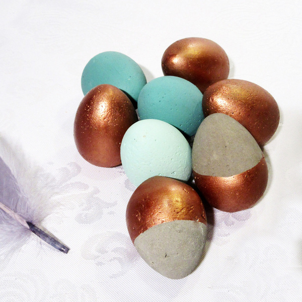 Tσιμεντένια Διακοσμητικά αυγά σε Τυρκουάζ & Μπρονζέ τόνους|Σετ των 6 - διακοσμητικά, πασχαλινά αυγά διακοσμητικά, για ενήλικες, πασχαλινή διακόσμηση, πασχαλινά δώρα - 4
