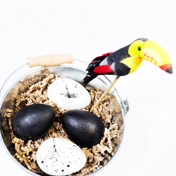 Πασχαλινή "Φωλιά" Τουκάν|Σετ των 4 - πασχαλινά αυγά διακοσμητικά, για ενήλικες, πασχαλινή διακόσμηση, πασχαλινά δώρα